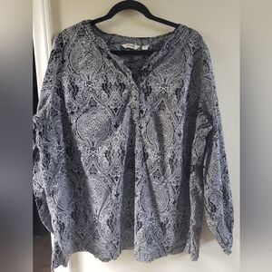 Liz Claiborne lon sleeve cotton tunic size 2X